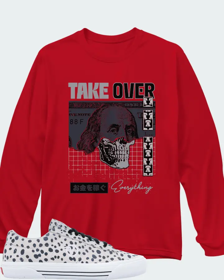 Vans Sid Pro Sneaker Matching Red Kid's Long Sleeve T-Shirt - Take Over