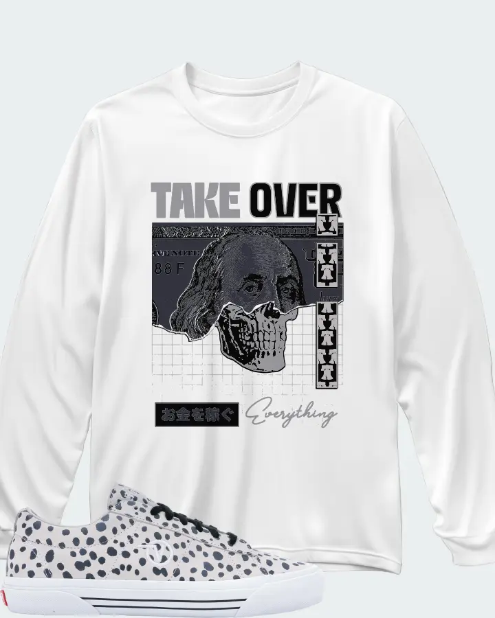 Vans Sid Pro Sneaker Matching White Long Sleeve T-Shirt - Take Over