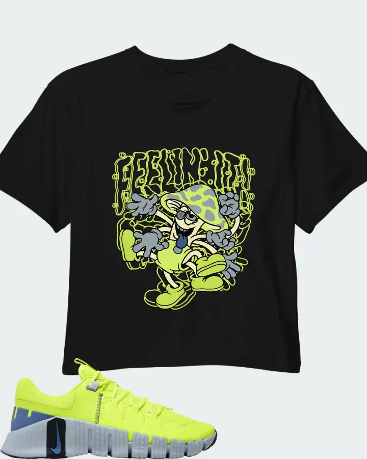 NIke Free Metcon 5 Volt Wolf Grey Matching Crop Top