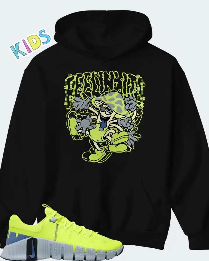 NIke Free Metcon 5 Volt Wolf Grey Matching Kid's Hoodie