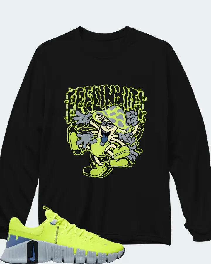 NIke Free Metcon 5 Volt Wolf Grey Matching Long Sleeve T-Shirt