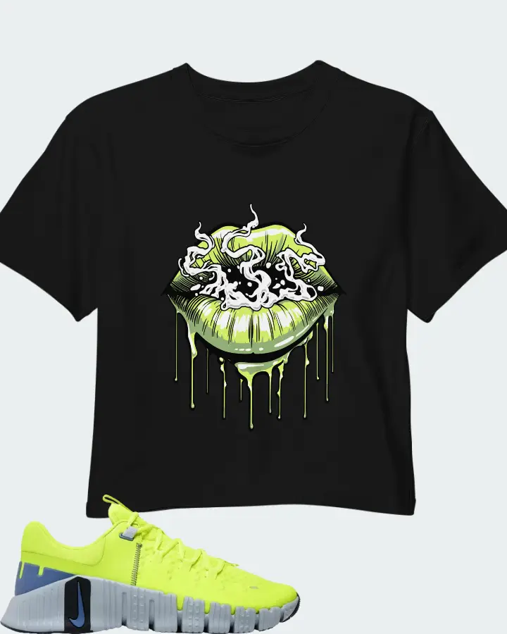 NIke Free Metcon 5 Volt Wolf Grey Matching Crop Top