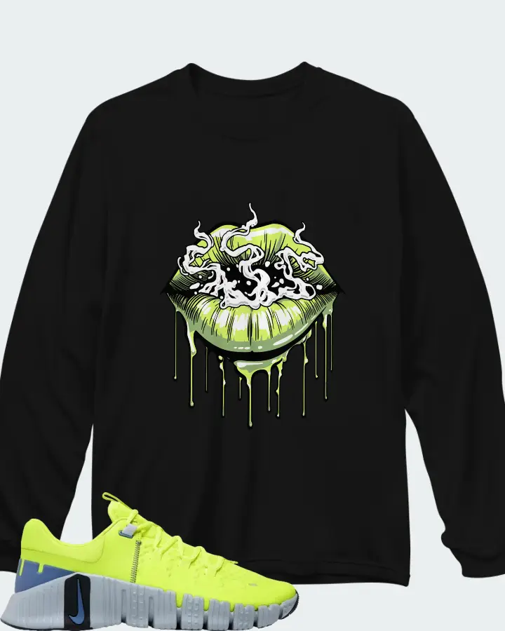 NIke Free Metcon 5 Volt Wolf Grey Matching Long Sleeve T-Shirt
