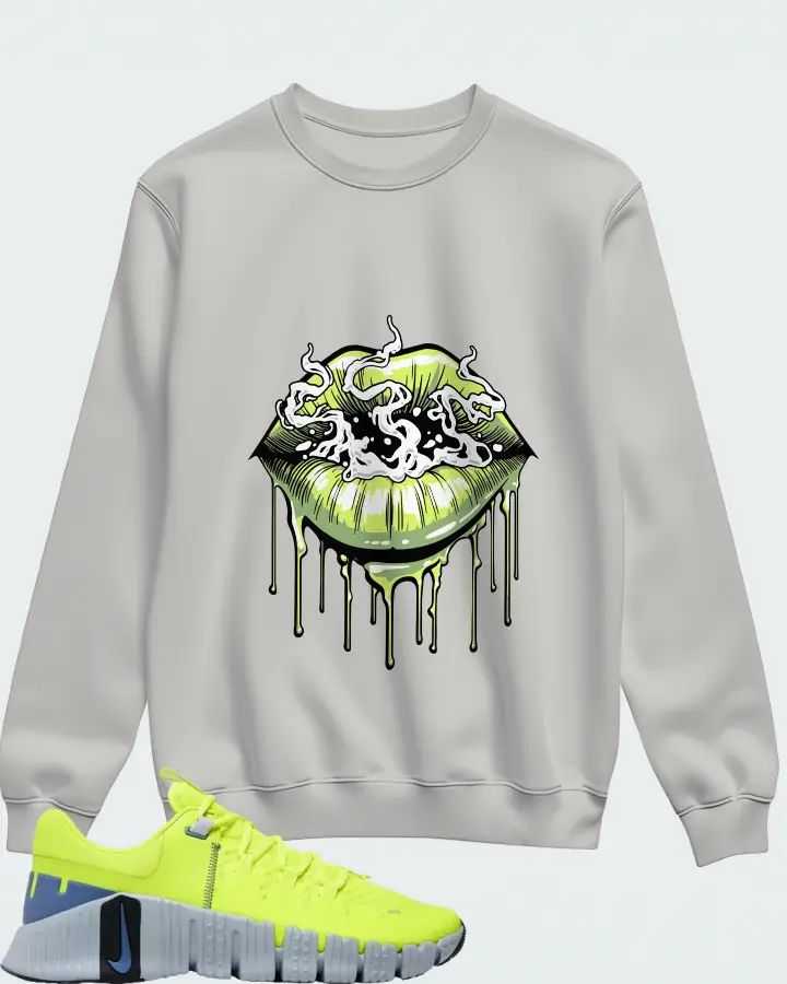 NIke Free Metcon 5 Volt Wolf Grey Matching Sweatshirt