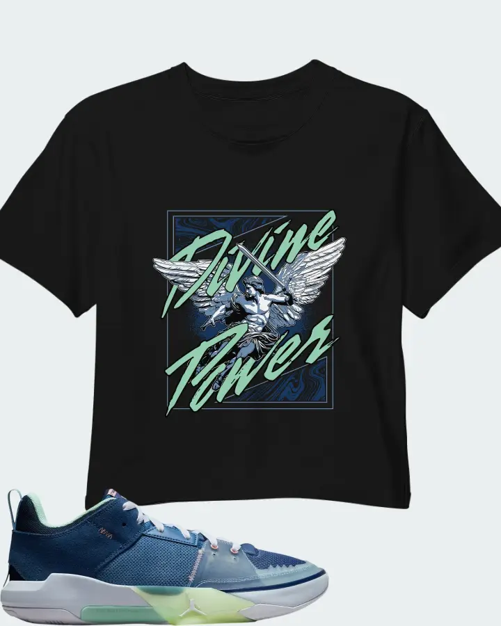 Air Jordan One Take 5 Stone Blue Matching Crop Top