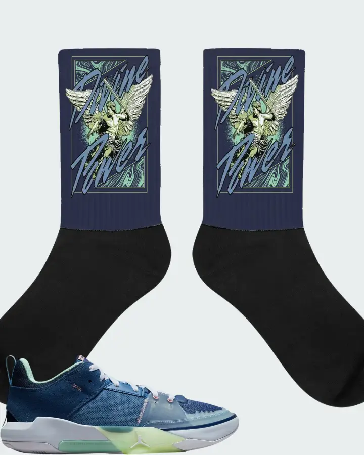 Air Jordan One Take 5 Stone Blue Matching Socks
