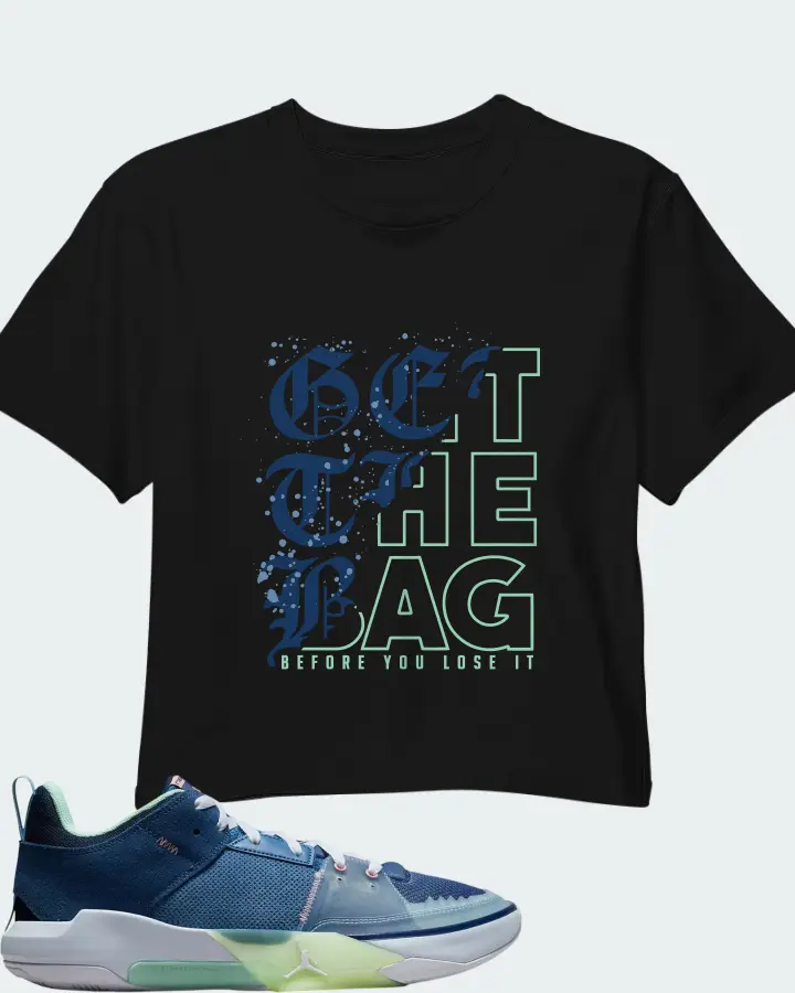 Air Jordan One Take 5 Stone Blue Matching Crop Top