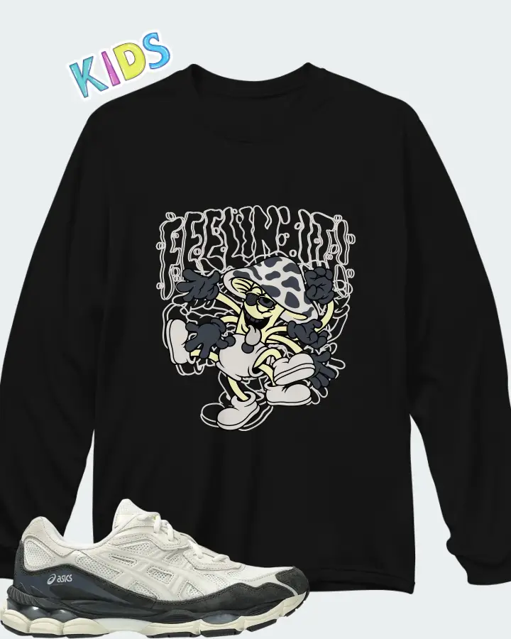 ASICS Gel NYC White Smoke Grey Matching Kid's Long Sleeve T-Shirt