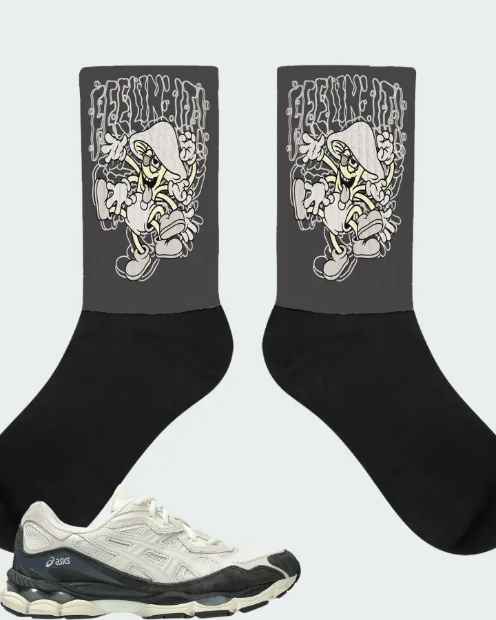 ASICS Gel NYC White Smoke Grey Matching Socks