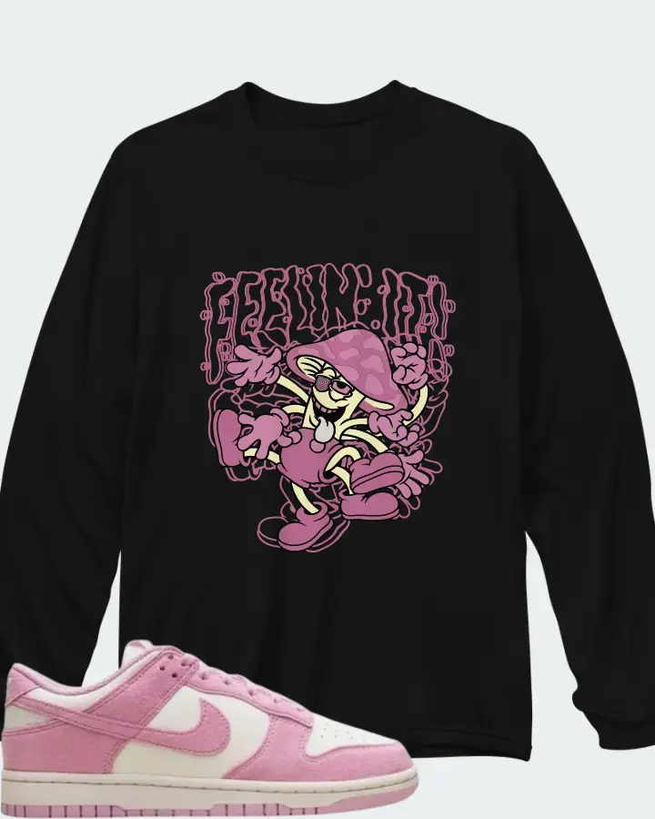 Nike Dunk Low Next Nature Pink Rise Matching Long Sleeve T-Shirt