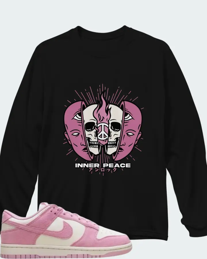 Nike Dunk Low Next Nature Pink Rise Matching Long Sleeve T-Shirt