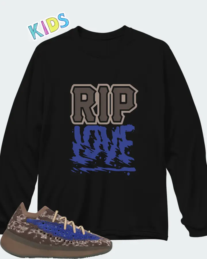 adidas Yeezy Boost 380 Azure Reflective Matching Kid's Long Sleeve T-Shirt