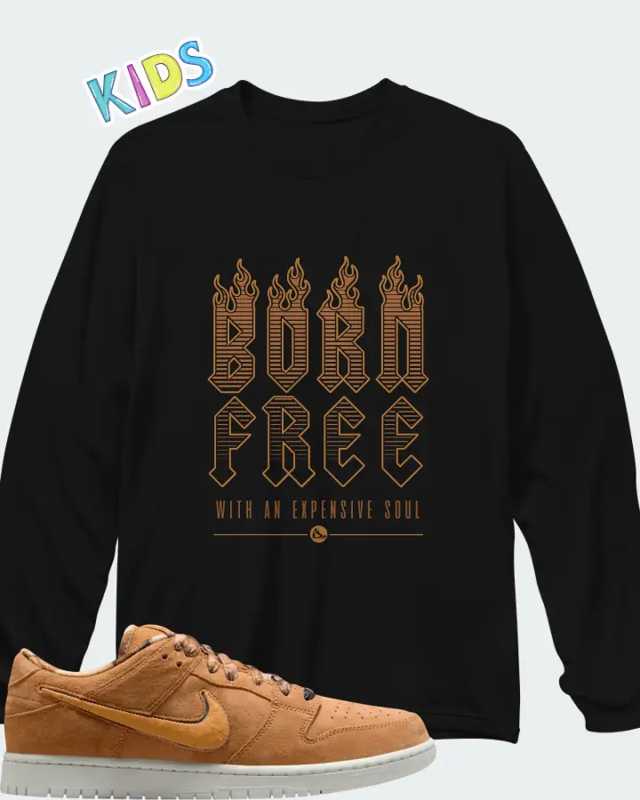 Note x Nike SB Dunk Low Brew & Biscuits Matching Kid's Long Sleeve T-Shirt