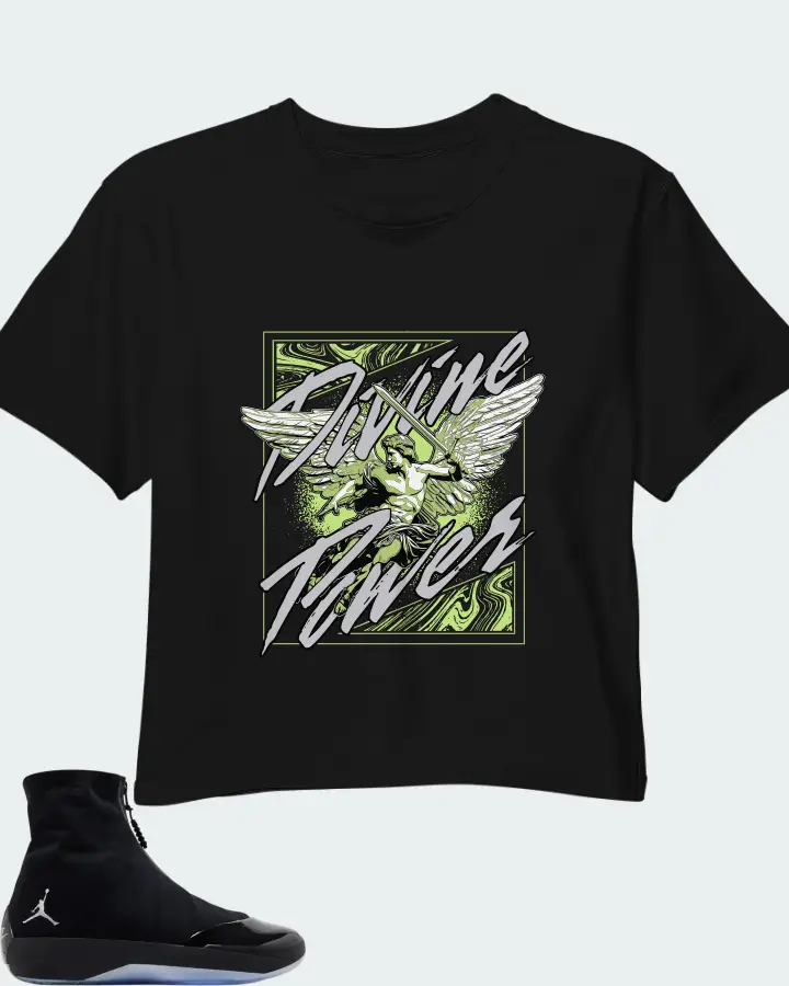 Air Jordan 4028 Black Volt Matching Crop Top
