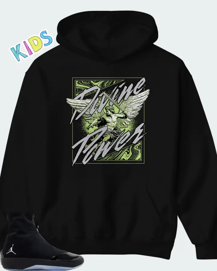 Air Jordan 4028 Black Volt Matching Kid's Hoodie