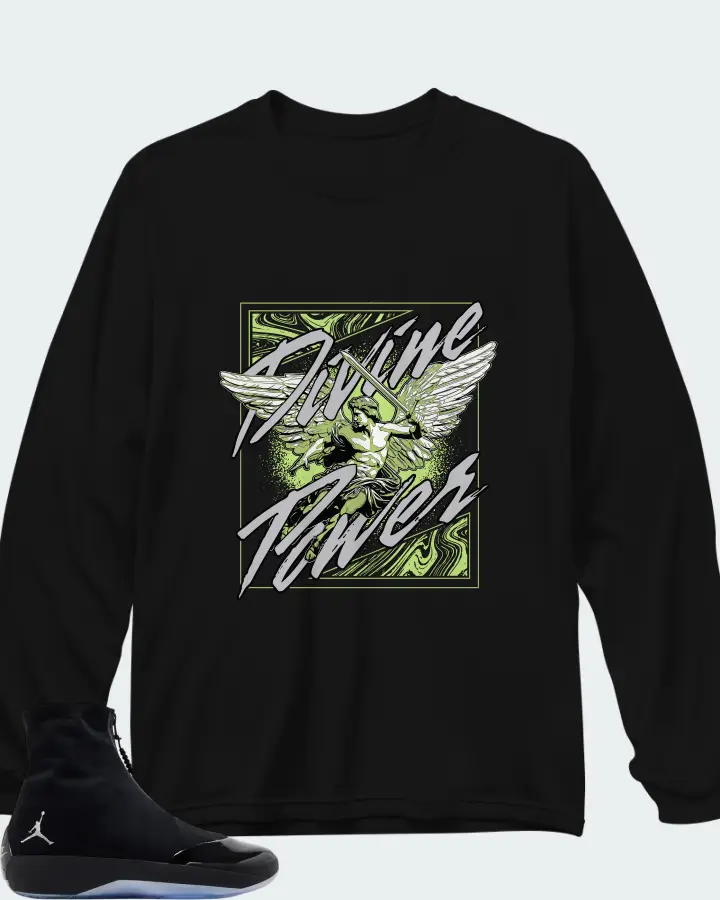 Air Jordan 4028 Black Volt Matching Long Sleeve T-Shirt