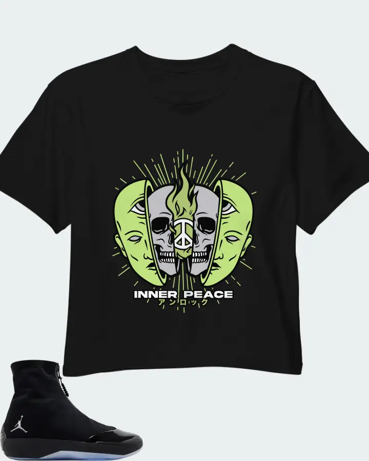 Air Jordan 4028 Black Volt Matching Crop Top