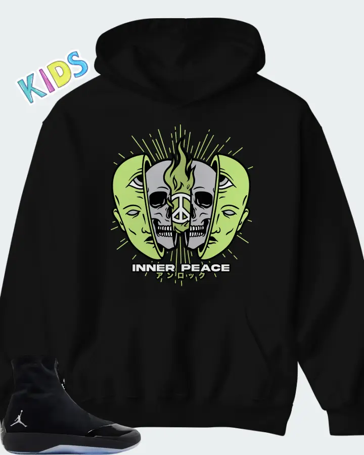 Air Jordan 4028 Black Volt Matching Kid's Hoodie