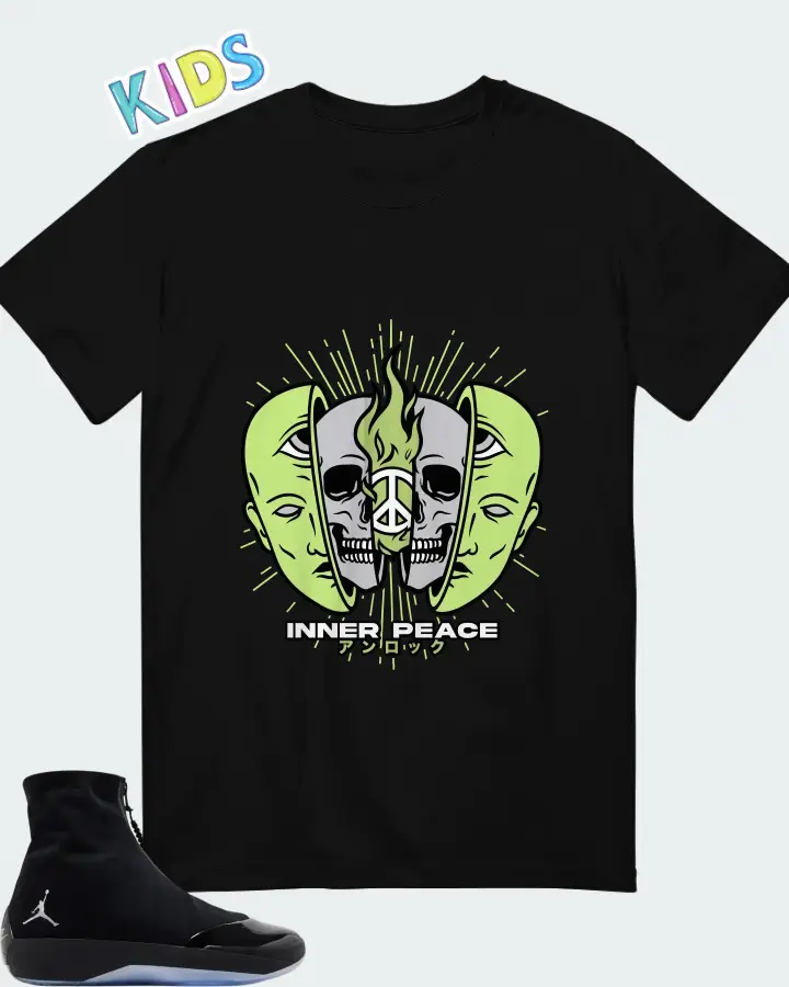 Air Jordan 4028 Black Volt Matching Kid's T-Shirt