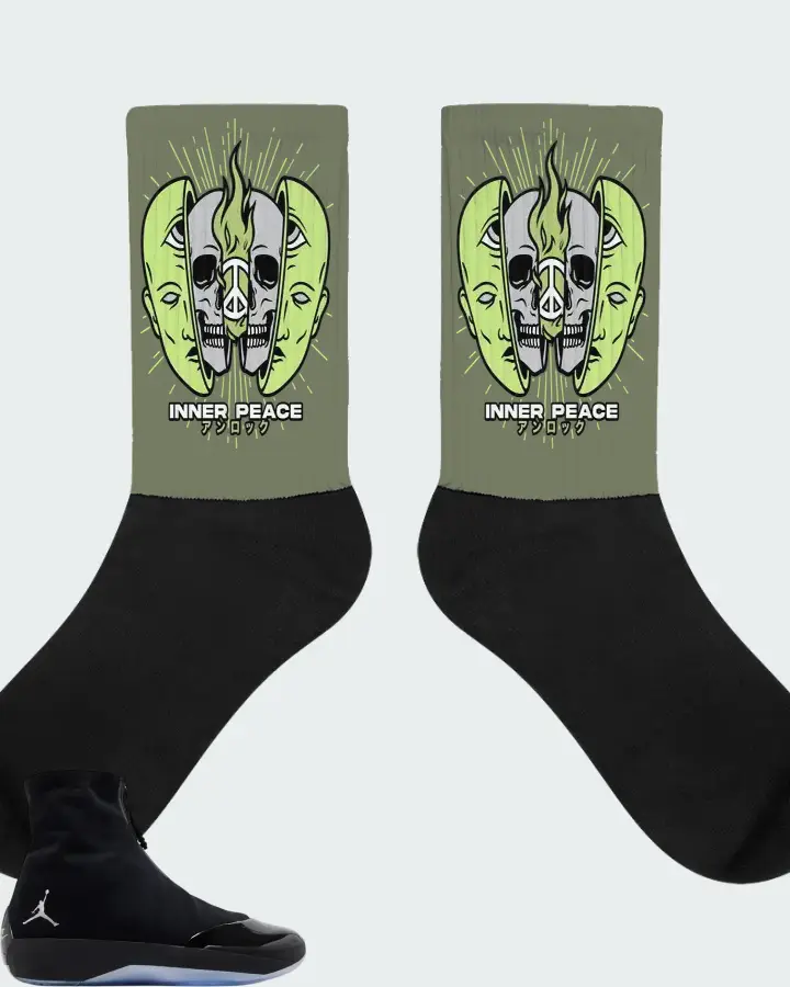 Air Jordan 4028 Black Volt Matching Socks