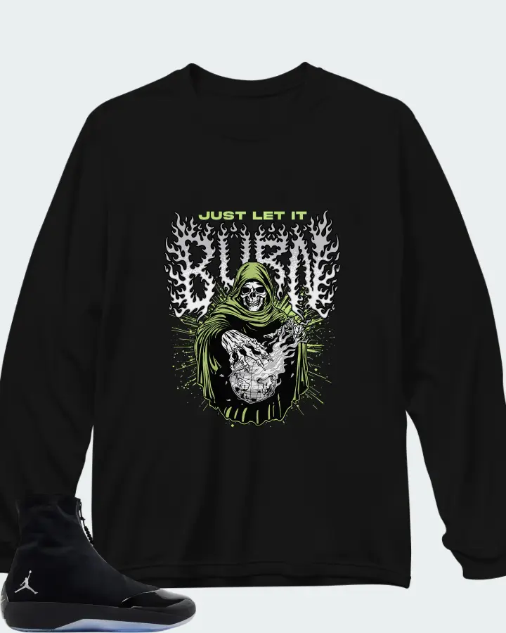 Air Jordan 4028 Black Volt Matching Long Sleeve T-Shirt
