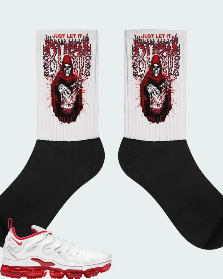 Nike Air VaporMax Plus White University Red Matching Socks
