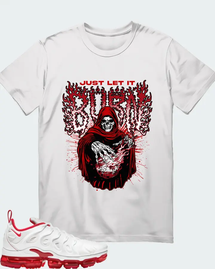 Nike Air VaporMax Plus White University Red Matching T-Shirt