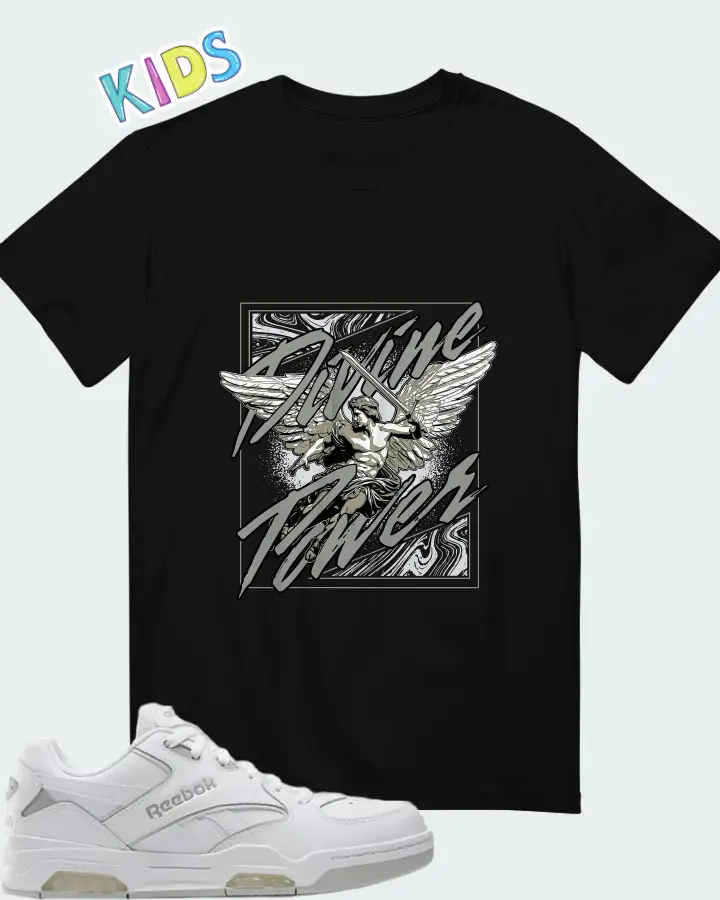 Reebok BB4500 DMX White Grey Matching Kid's T-Shirt