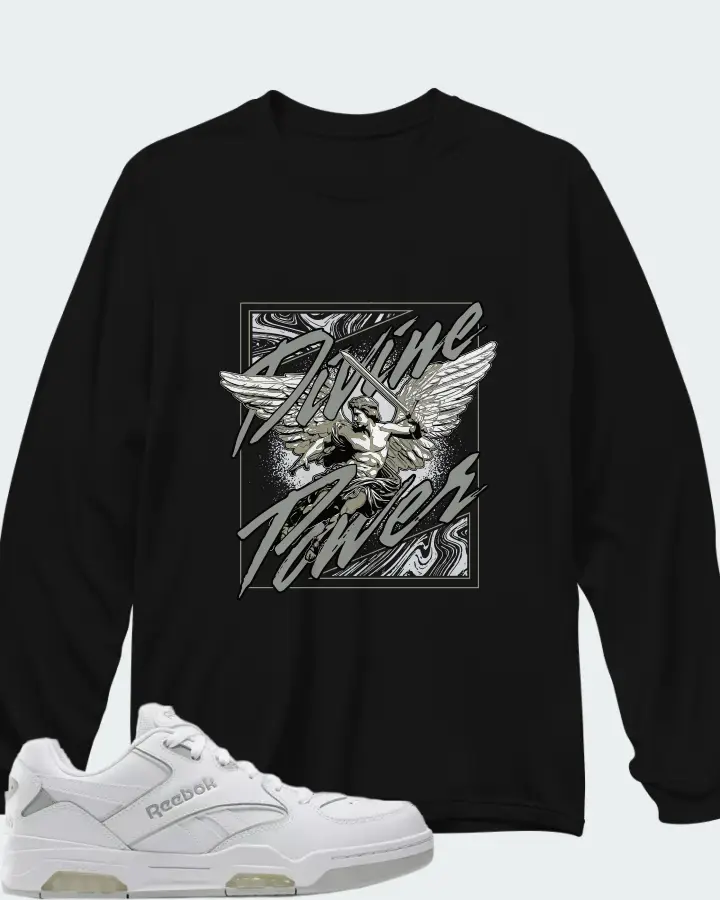 Reebok BB4500 DMX White Grey Matching Long Sleeve T-Shirt