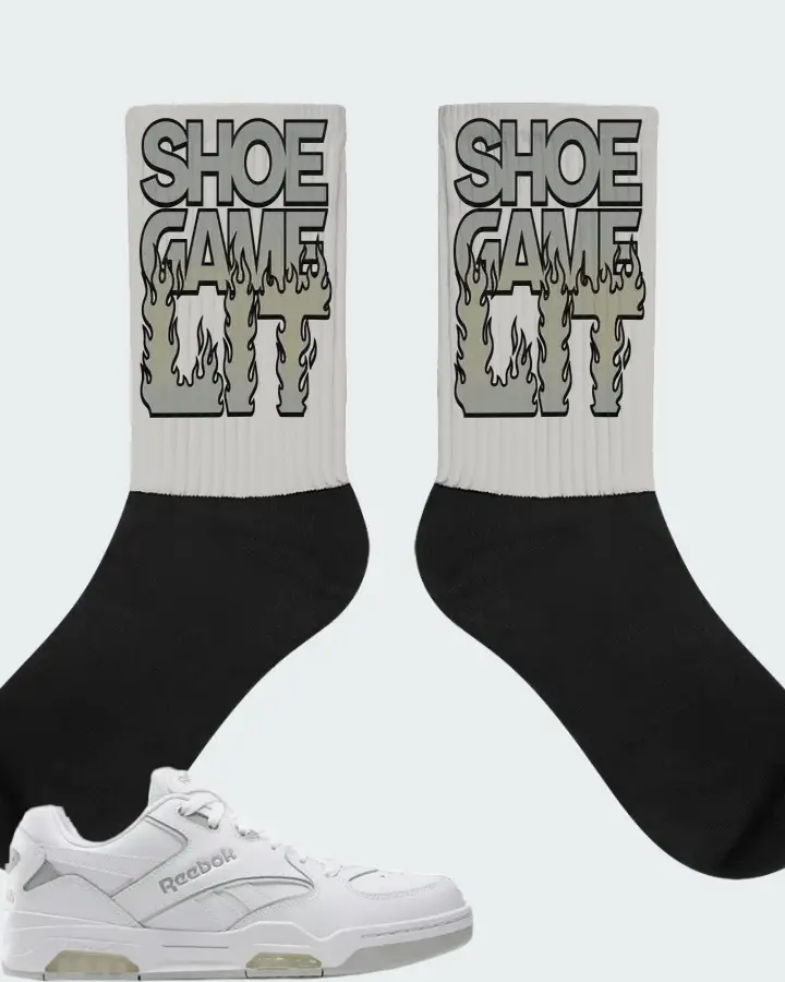 Reebok BB4500 DMX  White Grey  Sneaker Matching Grey Socks - Shoe Game Lit Refreshed