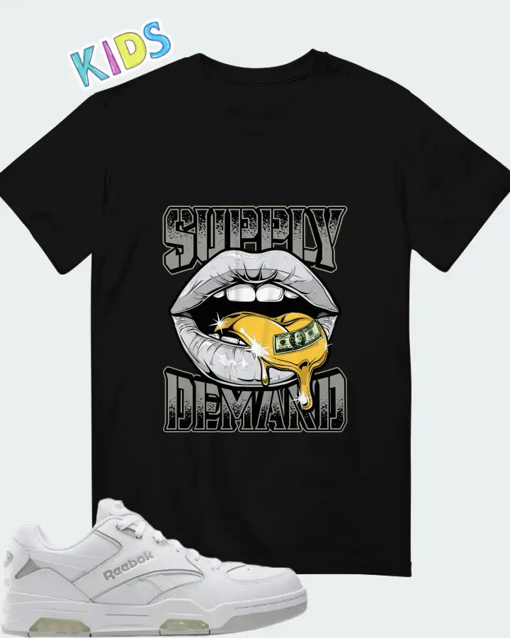 Reebok BB4500 DMX White Grey Matching Kid's T-Shirt