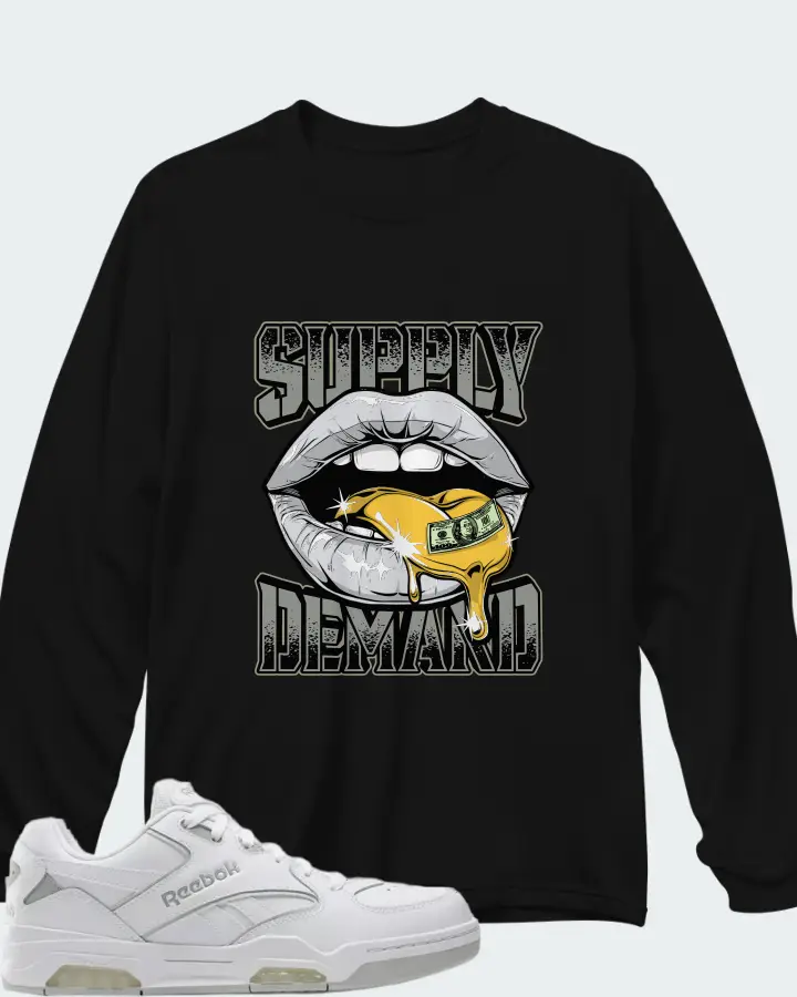 Reebok BB4500 DMX White Grey Matching Long Sleeve T-Shirt