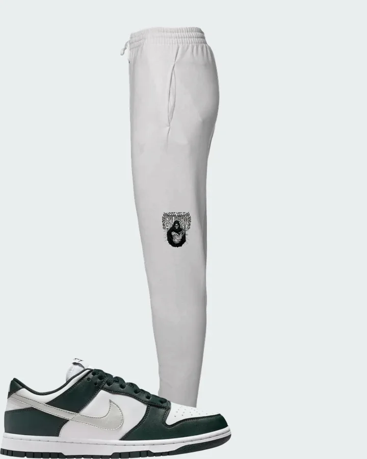 Nike Dunk Low Seaweed White Sail Metallic Silver Matching Joggers