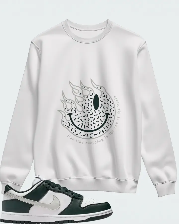 Nike Dunk Low Seaweed White Sail Metallic Silver Matching Sweatshirt