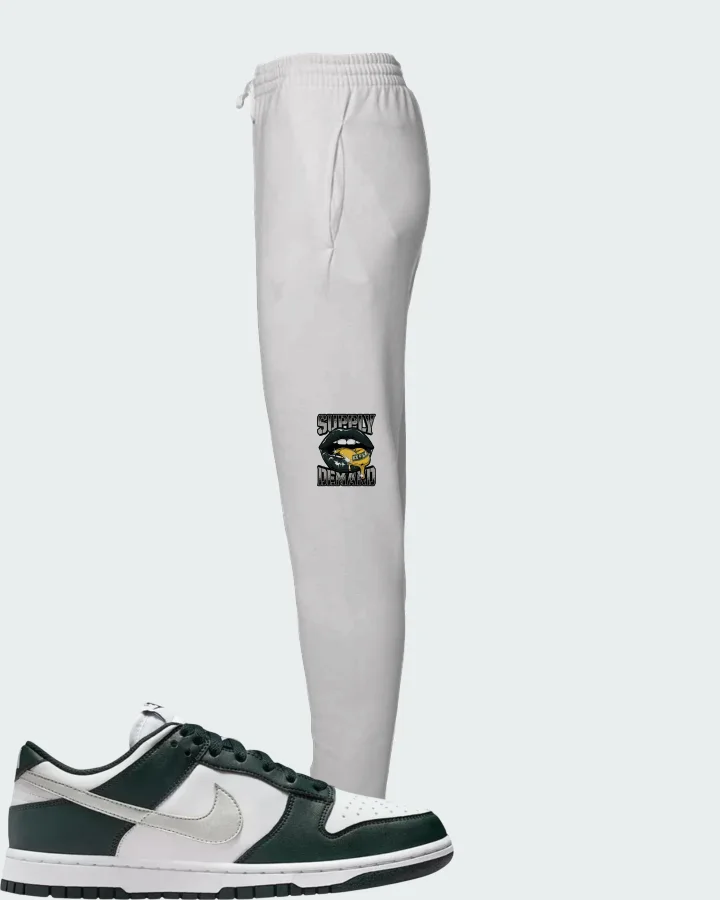 Nike Dunk Low Seaweed White Sail Metallic Silver Matching Joggers