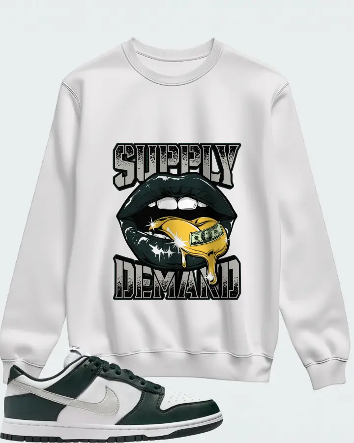 Nike Dunk Low Seaweed White Sail Metallic Silver Matching Sweatshirt