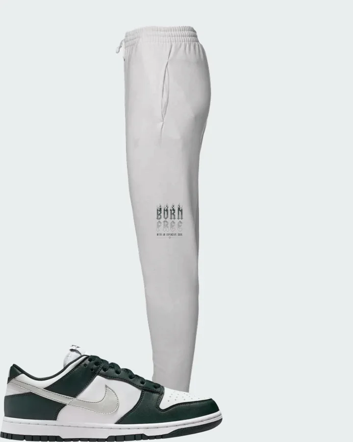 Nike Dunk Low Seaweed White Sail Metallic Silver Matching Joggers
