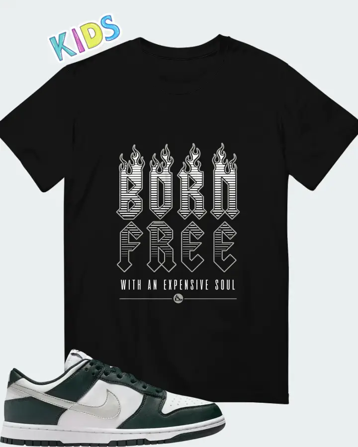 Nike Dunk Low Seaweed White Sail Metallic Silver Matching Kid's T-Shirt