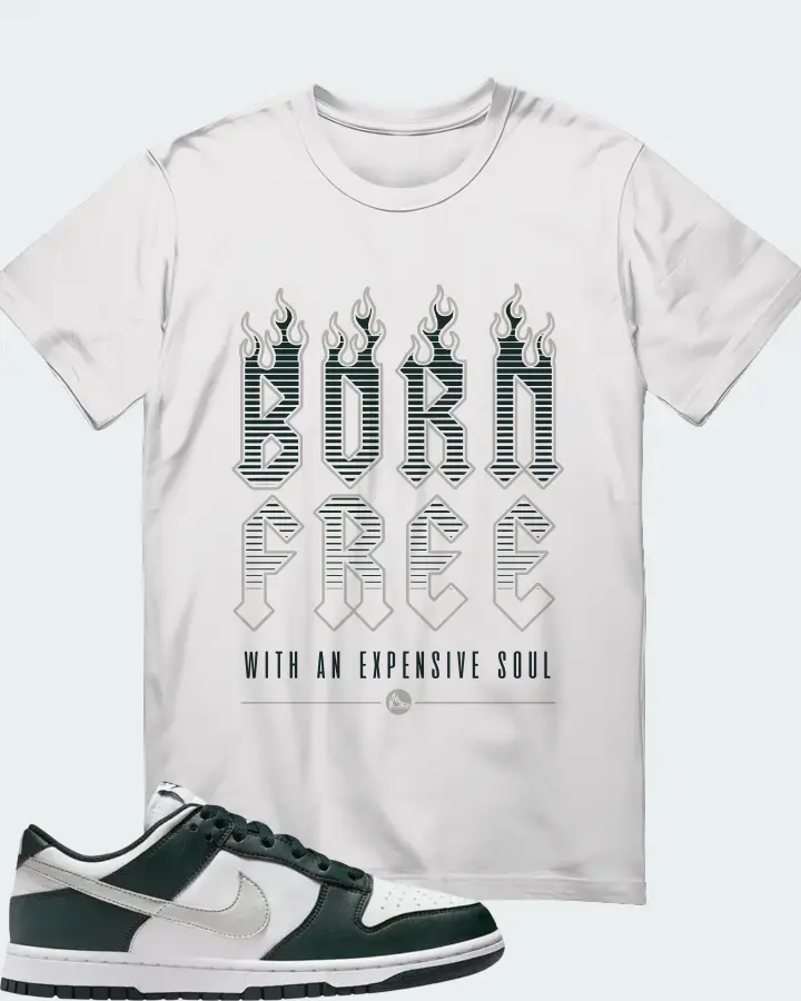 Nike Dunk Low Seaweed White Sail Metallic Silver Matching T-Shirt