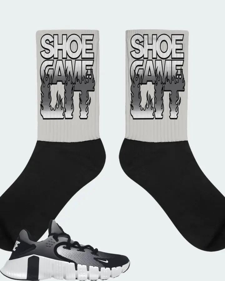 Nike Free Metcon 4 Sneaker Matching Grey Socks - Shoe Game Lit Refreshed