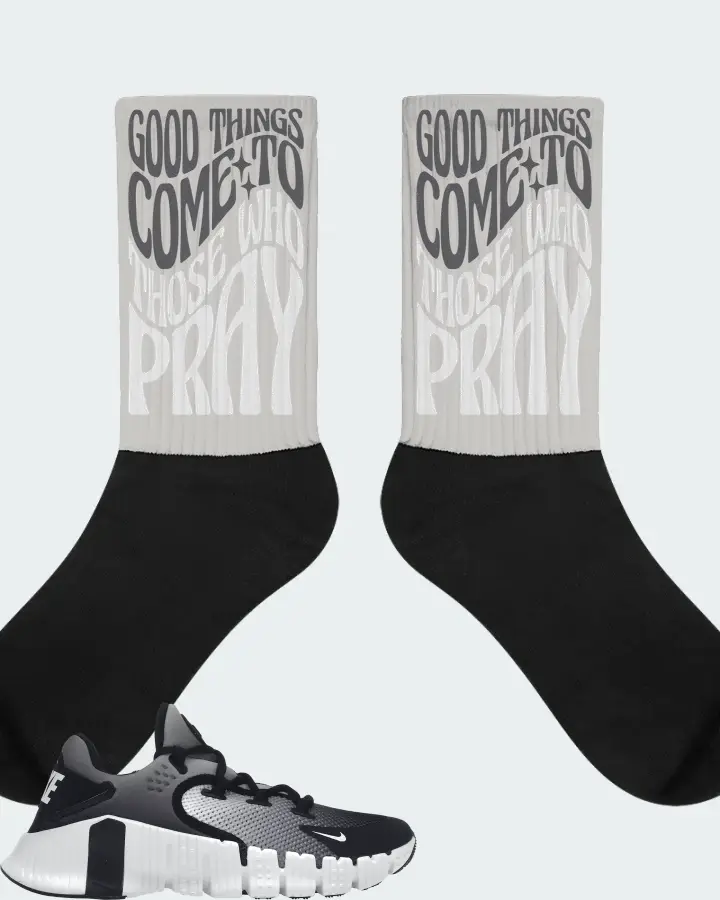 Nike Free Metcon 4 Sneaker Matching Grey Socks - Good Things Come To Those Who Pray