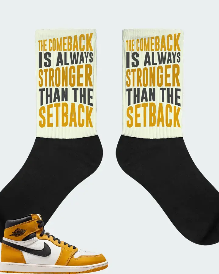 Air Jordan 1 Retro High OG Yellow Ochre Sneaker Matching Citron Socks - The Comeback