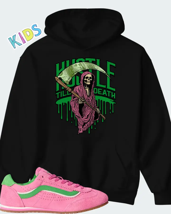 Vans Super Lowpro  Fizz Pink Bright Green Matching Kid's Hoodie