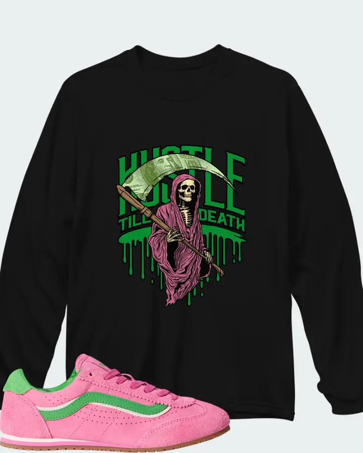 Vans Super Lowpro  Fizz Pink Bright Green Matching Long Sleeve T-Shirt