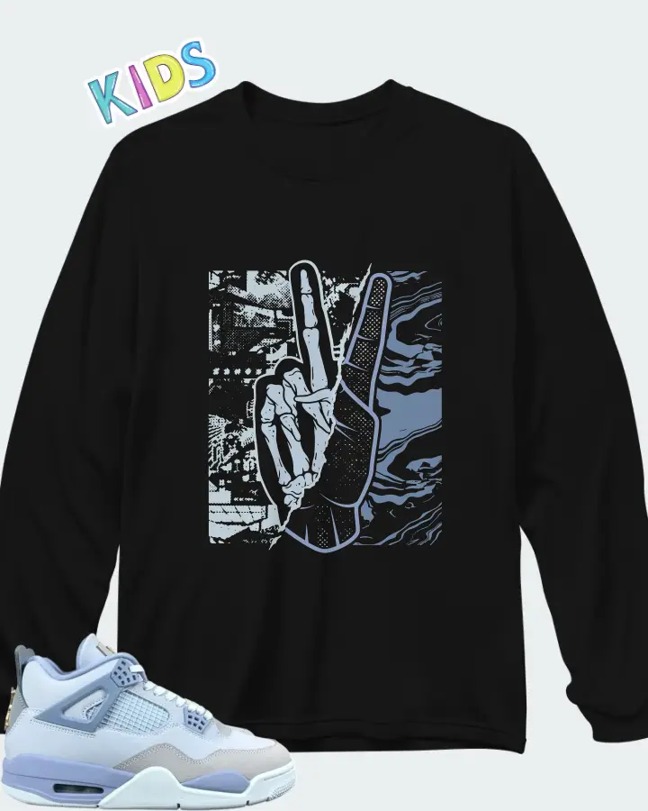 Air Jordan 4 Retro UNC Matching Kid's Long Sleeve T-Shirt