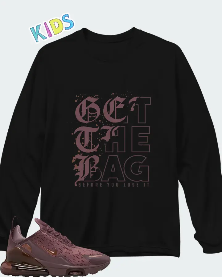 Nike Air Max 270 Premium Tattoo Metallic Red Bronze Matching Kid's Long Sleeve T-Shirt