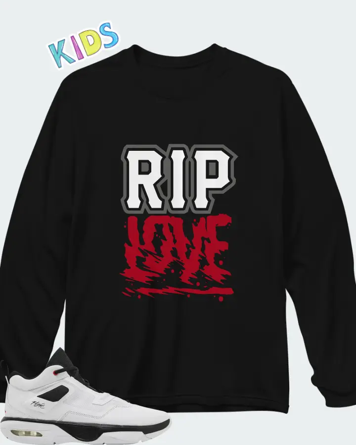 Air Jordan Stay Loyal 3 White Black Matching Kid's Long Sleeve T-Shirt