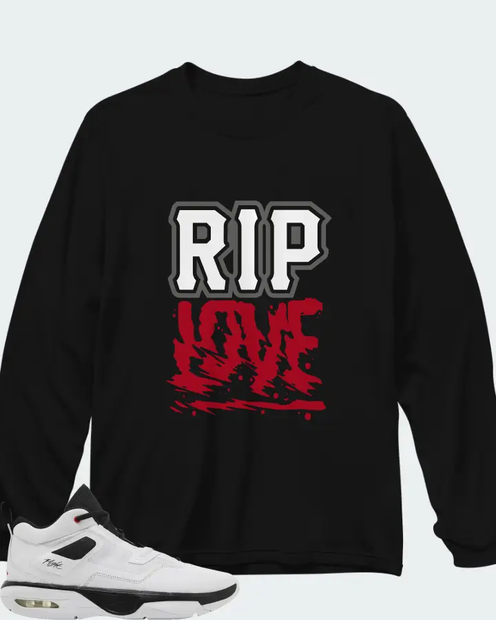 Air Jordan Stay Loyal 3 White Black Matching Long Sleeve T-Shirt