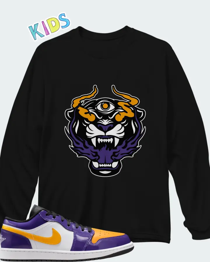 Air Jordan 1 Low Lakers Matching Kid's Long Sleeve T-Shirt