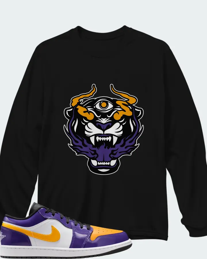 Air Jordan 1 Low Lakers Matching Long Sleeve T-Shirt